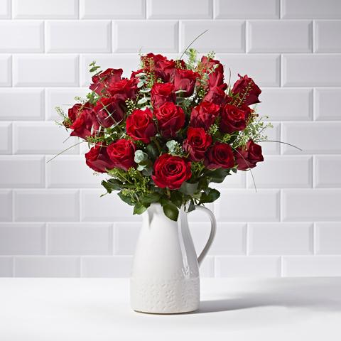 Bouquet of Luxury Red Double Tulips
